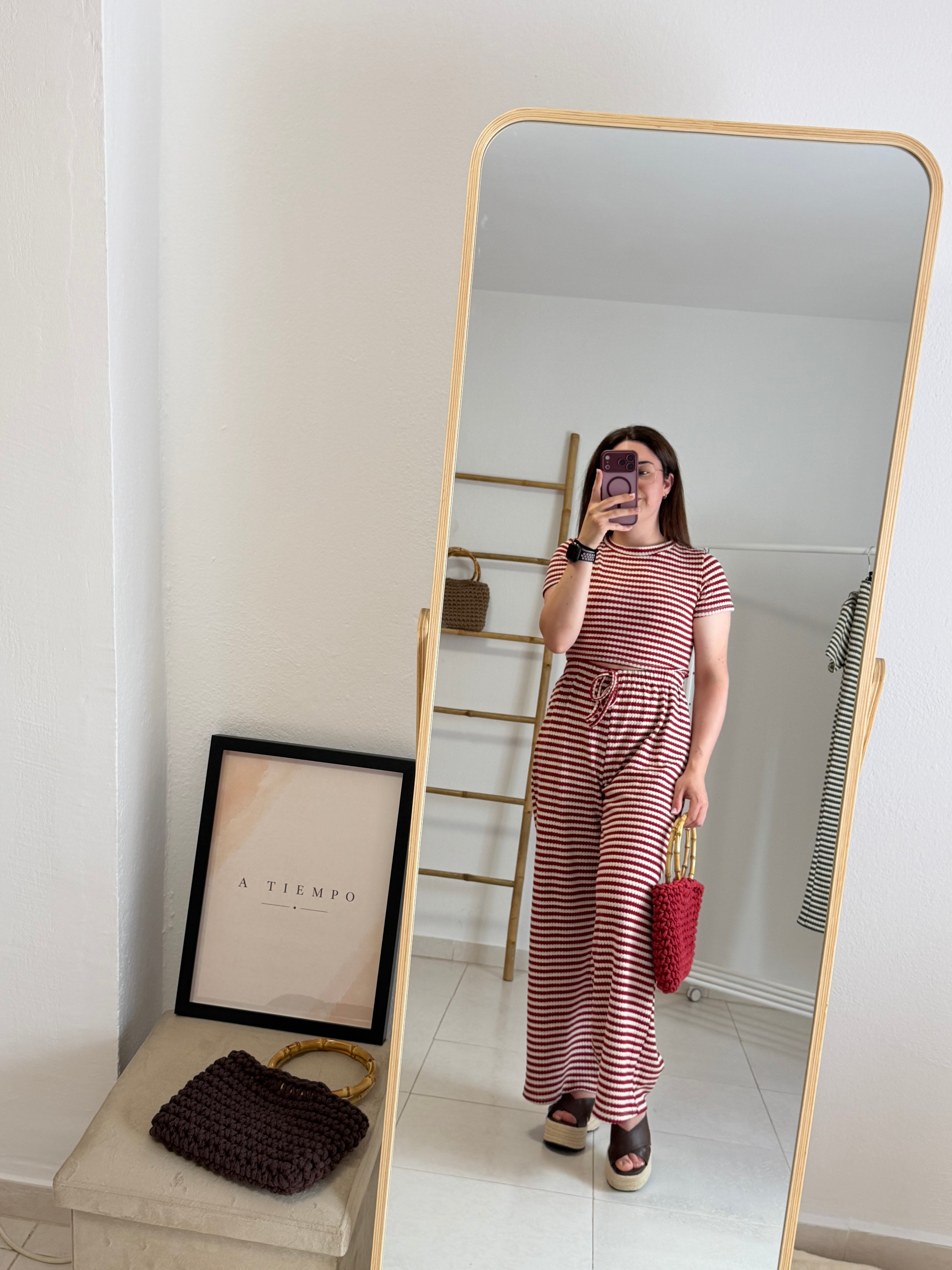 Conjunto rayas lino