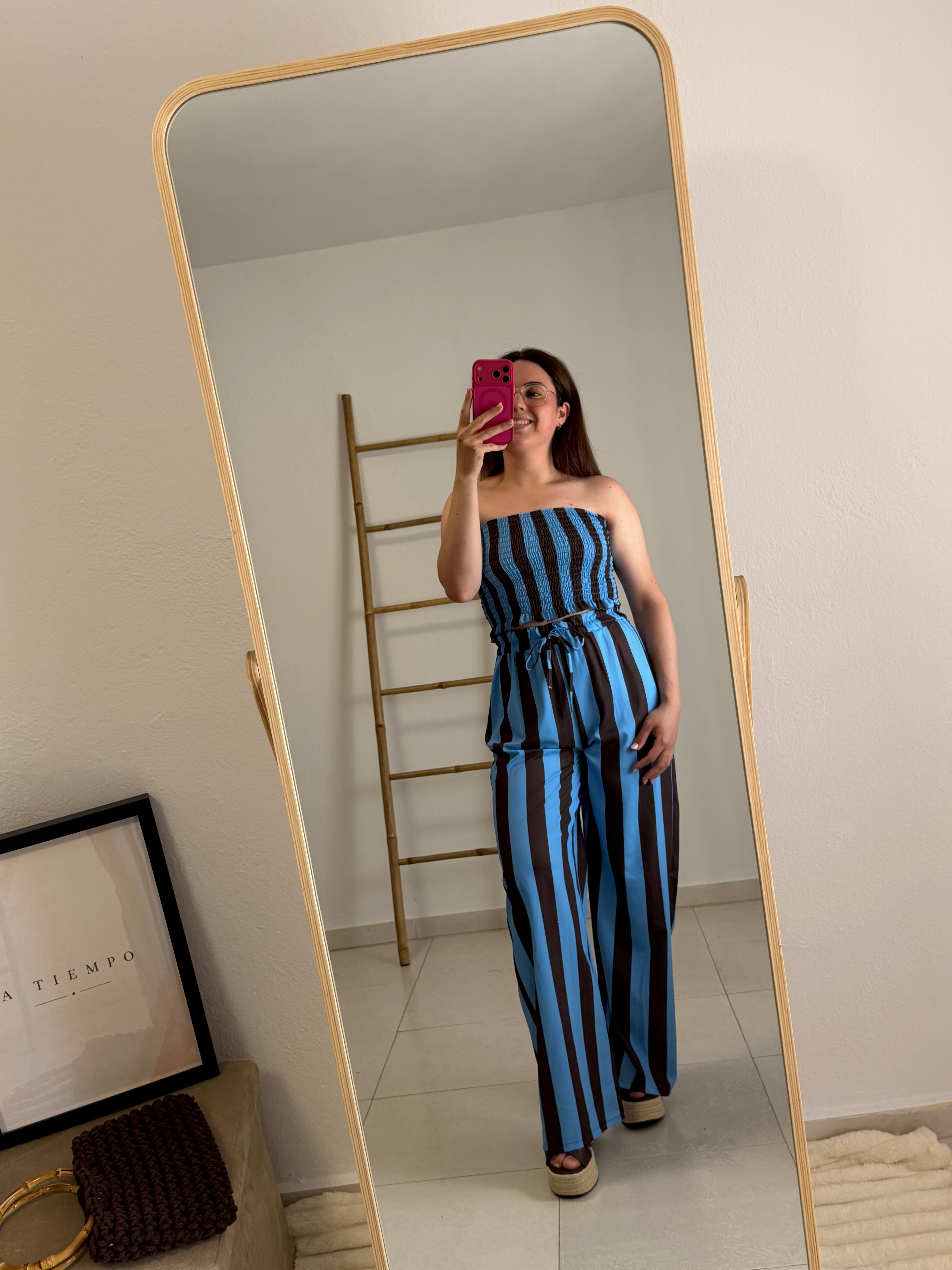 Conjunto rayas azul