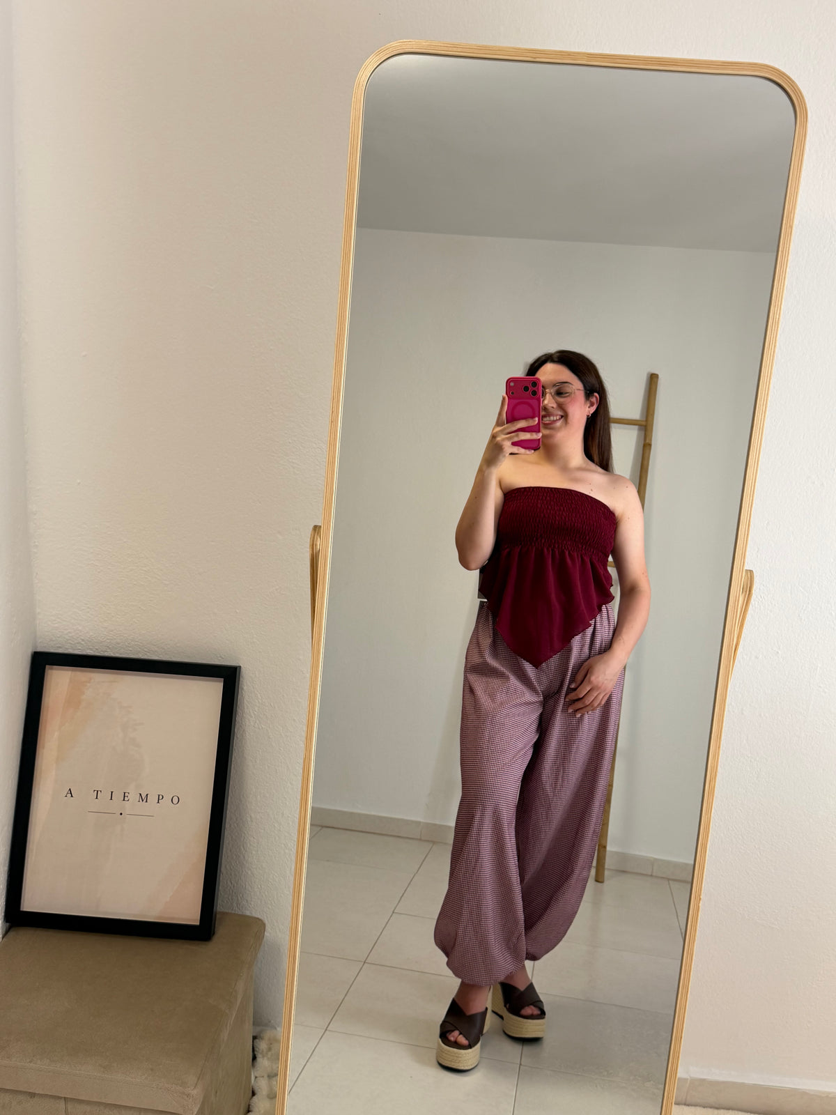 Pantalón bombacho vichy