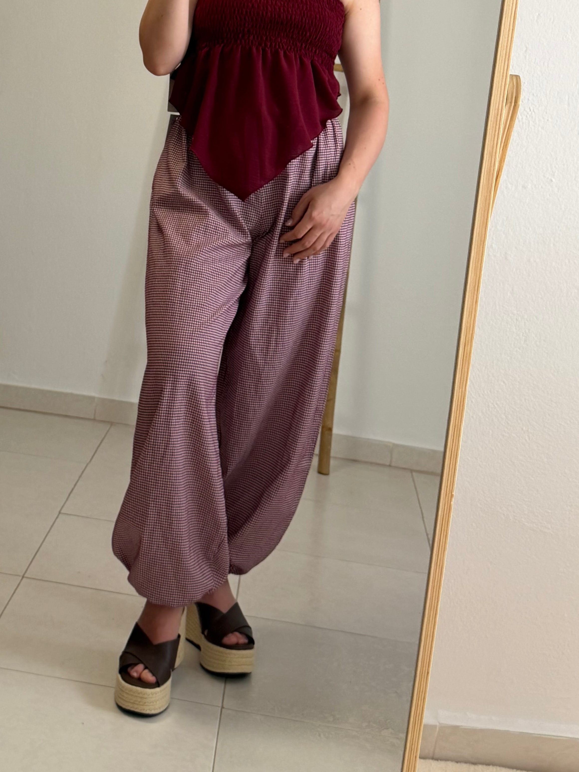 Pantalón bombacho vichy